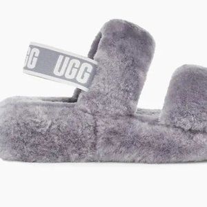 UGG Purple Oh Yeah Fluffy Sandal Slides